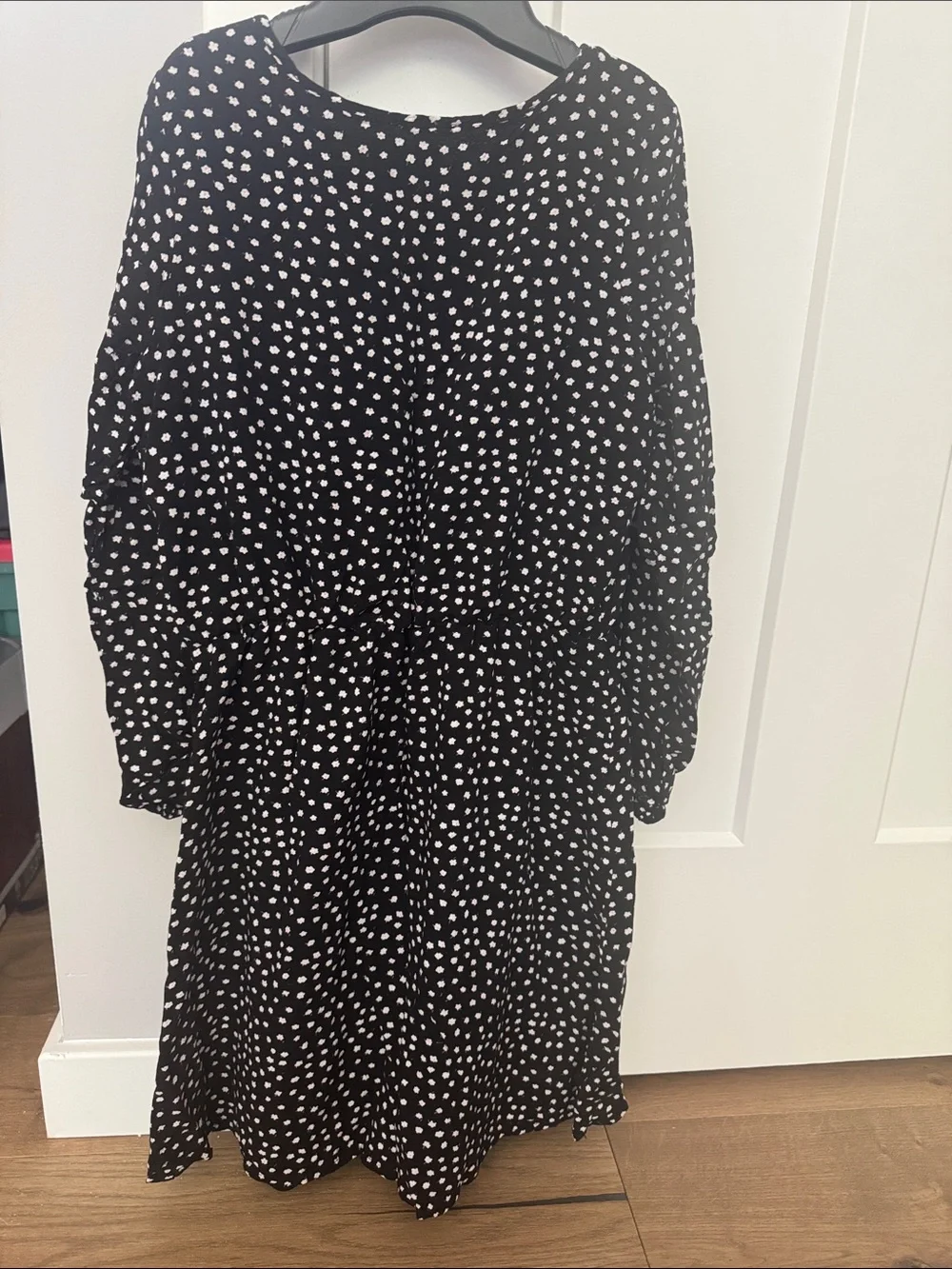 Girls Children’s Place TCP Flower Dress Black White Large 10/12